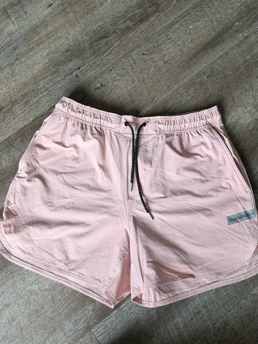 Men's Pink Athletic Drawstring Shorts - Performance Running Style